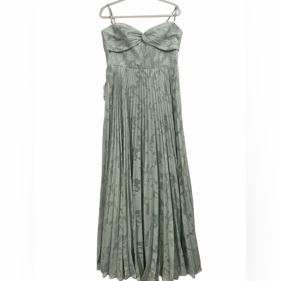 Azazie Dresses & Skirts - AZAZIE Akiko Pleated Maxi Formal Dress | Pistachio Green | NWT | Size 14